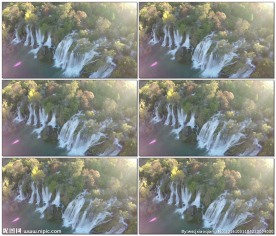 航拍壮观大瀑布4K