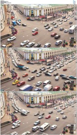 圣彼得堡十字路口车流