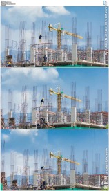 建筑工地忙碌的工人