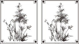 竹子印花图案
