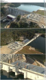 航拍水库发电站