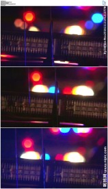 闪烁的警车灯光