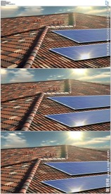 屋顶上的太阳能电池板