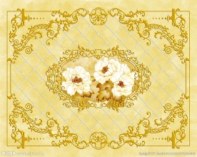 金色欧式花纹背景墙