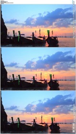 大海夕阳下的小船