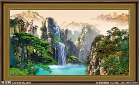 风景山水迎客松