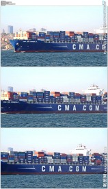 满载集装箱的货轮