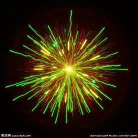 爆炸绿色光系粒子游戏特效