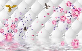 鲜花软包背景墙