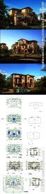 西班牙双拼别墅CAD图纸