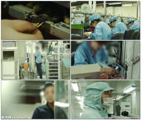 电子芯片生产线员工作业