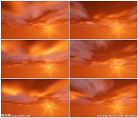 平流层橙色的云