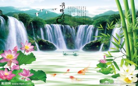 荷塘月色山水风景画