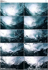 海底潜水气泡实拍
