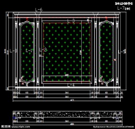 家装CAD实木背景雕花墙板