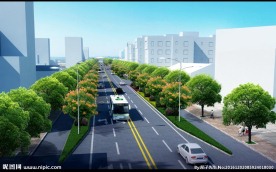 道路绿化鸟瞰图