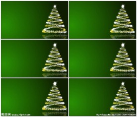 圣诞树在绿色背景循环