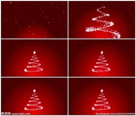 雪花闪烁显示圣诞树