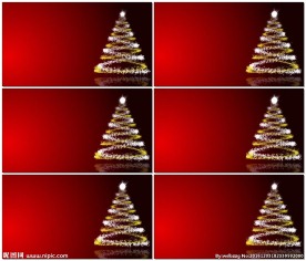 一个白色和金色闪闪发光的圣诞树