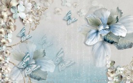 立体蝴蝶花朵背景墙