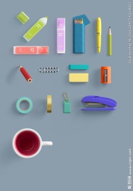 学习用品立体卡通图标