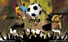 复古涂鸦足球系列背景墙