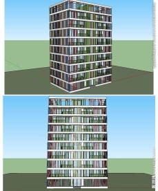 现代风格建筑草图大师SU模型