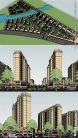 高级住宅建筑草图大师SU模型