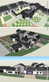 闽南幼儿园建筑草图大师SU模型
