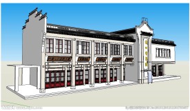 电影院建筑草图大师SU模型