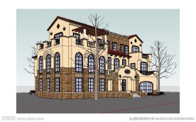 独栋别墅建筑草图大师SU模型