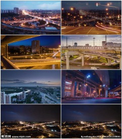 城市夜间交通车流线