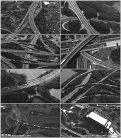 黑白航拍高速公路立交桥