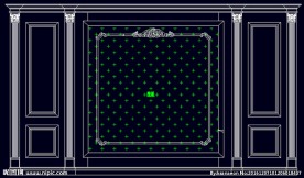 家装CAD实木背景雕花墙板