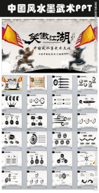 中国风武侠笑傲江湖水墨PPT