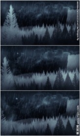 诡异森林下雨的夜动画