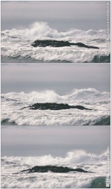 壮观海浪潮汐拍击礁石