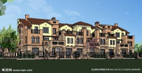 西班牙联排建筑草图大师SU模型