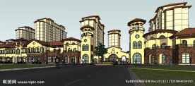 西班牙商业建筑草图大师SU模型
