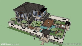东南亚风格SketchUp别墅