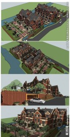 大型别墅建筑草图大师SU模型
