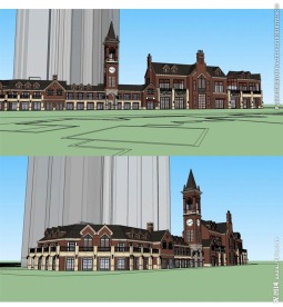 英式商业街建筑草图大师SU模型