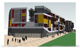 办公楼设计建筑草图大师SU模型