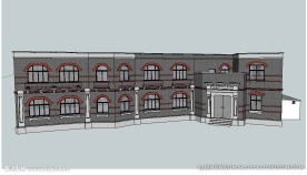 古典办公楼建筑草图大师SU模型