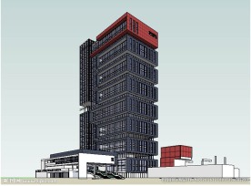 高层办公楼建筑草图大师SU模型
