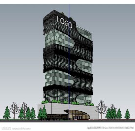 办公楼方案建筑草图大师SU模型