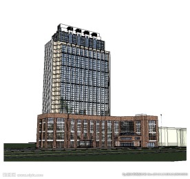 高层办公楼建筑草图大师SU模型