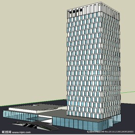 高层写字楼建筑草图SU模型