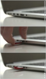 笔记本插入U盘特写