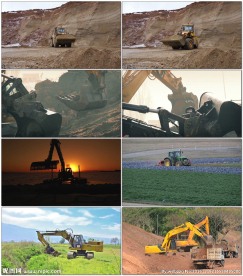 铲土车挖掘机施工